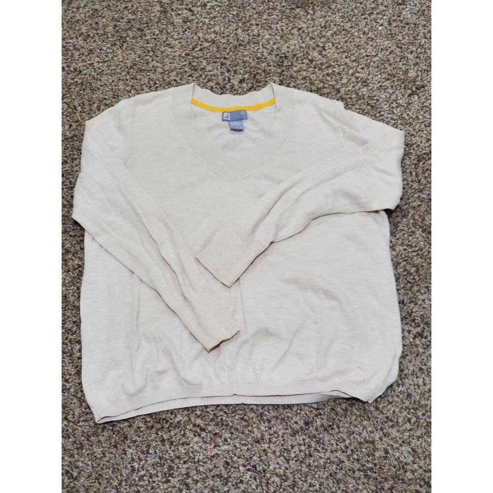 Jcp V-Neck Long Sleeve Wool Blend Womens Sweater Size XL